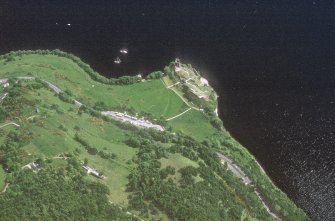 Urquhart Castle, oblique aerial view, taken from the SW.