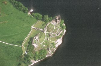 Urquhart Castle, oblique aerial view, taken from the SW.