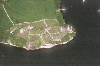 Urquhart Castle, oblique aerial view, taken from the SE.