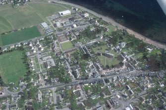 Oblique aerial view of Fortrose centred on the cathedral and court house, taken from the NW.