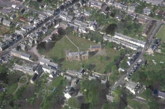 Oblique aerial view of Fortrose centred on the cathedral and court house, taken from the S.