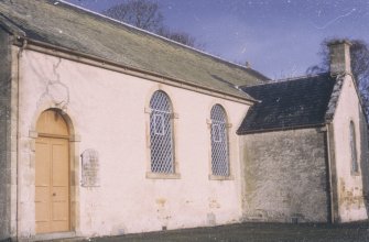 View of main door of church
