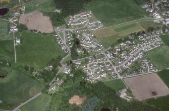 Strathpeffer, oblique aerial view, taken from the SE, showing the southwest part of Strathpeffer town.
