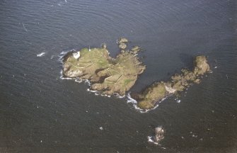 Oblique aerial view of centred on Fidra, taken from the SW.