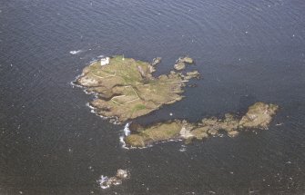 Oblique aerial view of centred on Fidra, taken from the SSW.