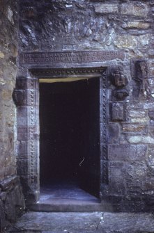 Dunderave Castle
Colour slide of main entrance doorway showing sculptural decoration and engraving.
