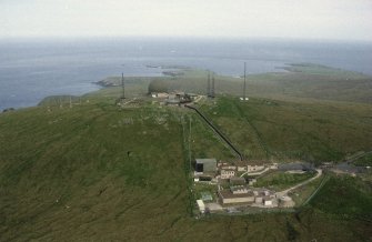 Oblique aerial view centred on the radar station, taken from the WSW.