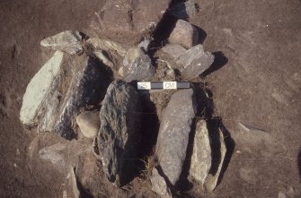 Excavation of cross-base, Kilnave Church, Kilnave.
Detail of excavation.