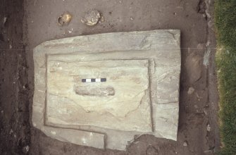 Excavation of cross-base, Kilnave Church, Kilnave.
Detail of excavation.