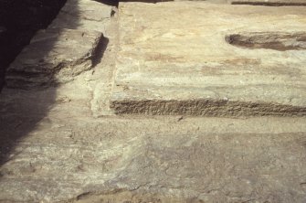 Excavation of cross-base, Kilnave Church, Kilnave.
Detail of excavation.