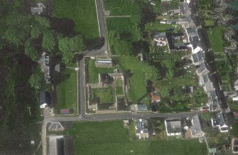 Oblique aerial view of Iona Nunnery, taken from the south west, centred on the nunnery.