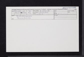 Blairquhan, NS30NE 10, Ordnance Survey index card, Recto