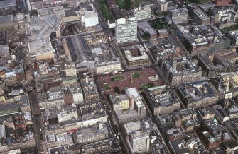 Oblique aerial view centred on George Square and Strathclyde University.