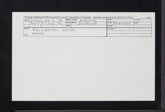 Fullarton House, NS33SW 24, Ordnance Survey index card, Recto