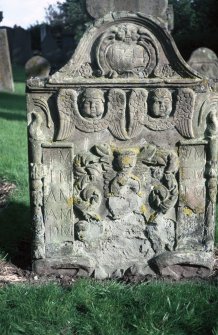 View of headstone to Andrew and David Machar d. 1744, Brechin Cathedral Churchyard