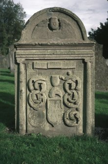 View of headstone to Jenny Fairweather d. 1797,  Brechin Cathedral Graveyard.