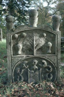  View of headstone to Alexander Thomson, gardener, Cortachy Parish Churchyard.