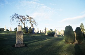 General view of burial ground, Alyth Old Parish Church.