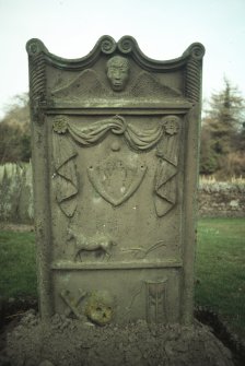 View of headstone to William Todd, farmer, d. 1815, St Madoes Parish Church burial ground.