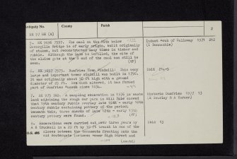 Miscellaneous index card, NX97NE (M), Ordnance Survey index card, page number 2, Verso