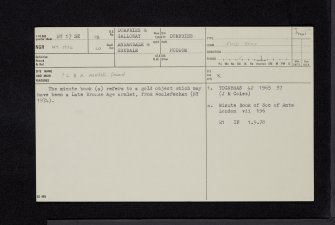 NY27SE 18, Ordnance Survey index card, page number 1, Recto