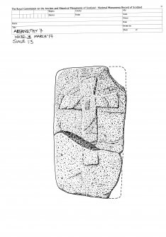 Scanned copy of Ink drawing of Abernethy 7 cross slab face a