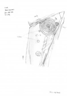 Scanned copy of pencil survey drawing of cup & ring marked stones, Cloanlawers, Ben Lawers