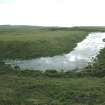 View of water filled ditch at SW corner of moat