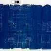 Plans and sections showing details of steelwork at front of theatre.