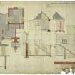 Plans, sections and elevations of Chalmers Cottages, Linlithgow Bridge.