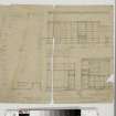 Plans, sections and elevations with details of shop window.