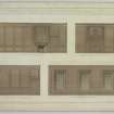 Drawing of interior Edinburgh City Chambers, detail of panelling.

Four elevations entitled 'Edinburgh City Chambers: proposed decoration of Dunedin Room'