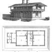 Copy of drawing, comparative timber bulding of similar construction to Swiss Cottage.