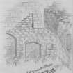 Digital image of pencil sketch.
Inscribed: "Part of ruined interior. Blanerne Castle".