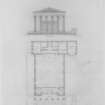 240 Bath Street, Elgin Place Congregational Church
Digital copy of ground plan and East elevation
Titled: 'Elgin Place Church, 240 Bath Street, Glasgow (St Gl)  Surveyed January 1979 by SS, A.L.'