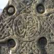 Churchyard. Pictish cross slab. SE Face. Detail