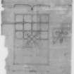 Digital image of drawing showing plan of library ceiling.