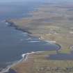 General oblique aerial view across the crofting township and Barvas Sands, taken from the SW.