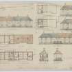 Drawing showing plans, elevations and sections
Titled: 'Scottish National Housing Co Ltd. Housing Scheme Rosyth. Type EE'
Signed: 'A.H. Mottram'