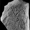 View showing pictish symbols (black and white)