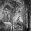 Dunkeld, Dunkeld Cathedral, interior.
View of South aisle of nave, including Wolf of Badenoch's Tomb.
Titled: 'Dunkeld Cathedral South Aisle of the Nave.' 'Drawn by R.W.Billings  Engraved by G.B.Smith  Edinburgh Published by William Blackwood & Sons'