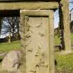 Detail of leg of table tomb at SE corner