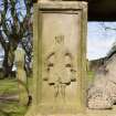 Detail of leg of table tomb at SW corner