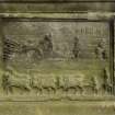 Carved panel at W end of tomb, view showing farming scenes (daylight)