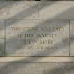 Detail of commemorative datestone (laid by Her Majesty Queen Mary in 1911)