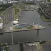 Oblique aerial view of the science centre and dock, taken from the NE.