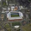 Oblique aerial view of the football stadium, taken from the SSW.