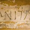 Interior. Detail of date and inscription in kitchen 'A N 1799'