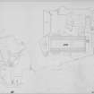 Digital image of drawing showing block plan and site plan of St Peter's College and Kilmahew House.  Site plan also shows lodges, steading, Kilmahew Castle and other estate buildings. 
Insc. 'Gillespie, Kidd & Coia December 1961' .
Scale (Block plan) 1/16"
         (Site plan) 1/2500