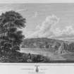 Engraving showing view of Castle Semple.
Titled: 'Castlesemple House. The Seat of Colonel Harvie'.